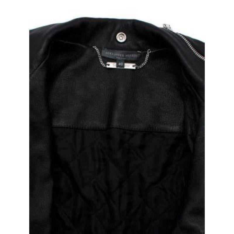 Women's Alexander McQueen Multi Zip Cropped Sleeve Leather Jacket For Sale