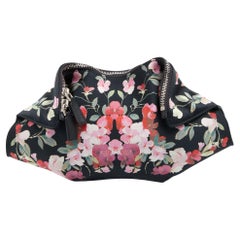 Alexander McQueen - Pochette piccola De Manta in raso con stampa floreale multicolore