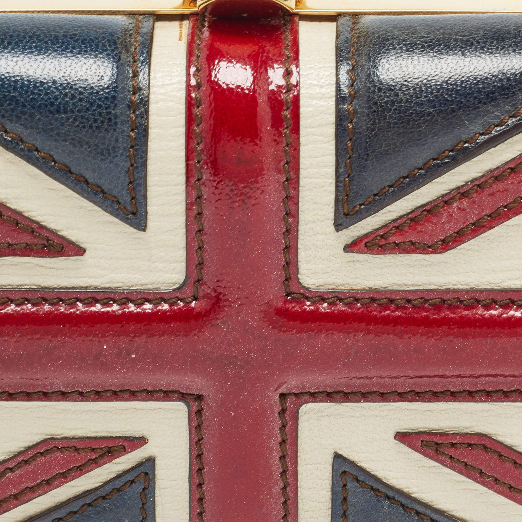 Alexander McQueen Multicolor Leather Britannia Skull Box Clutch 3