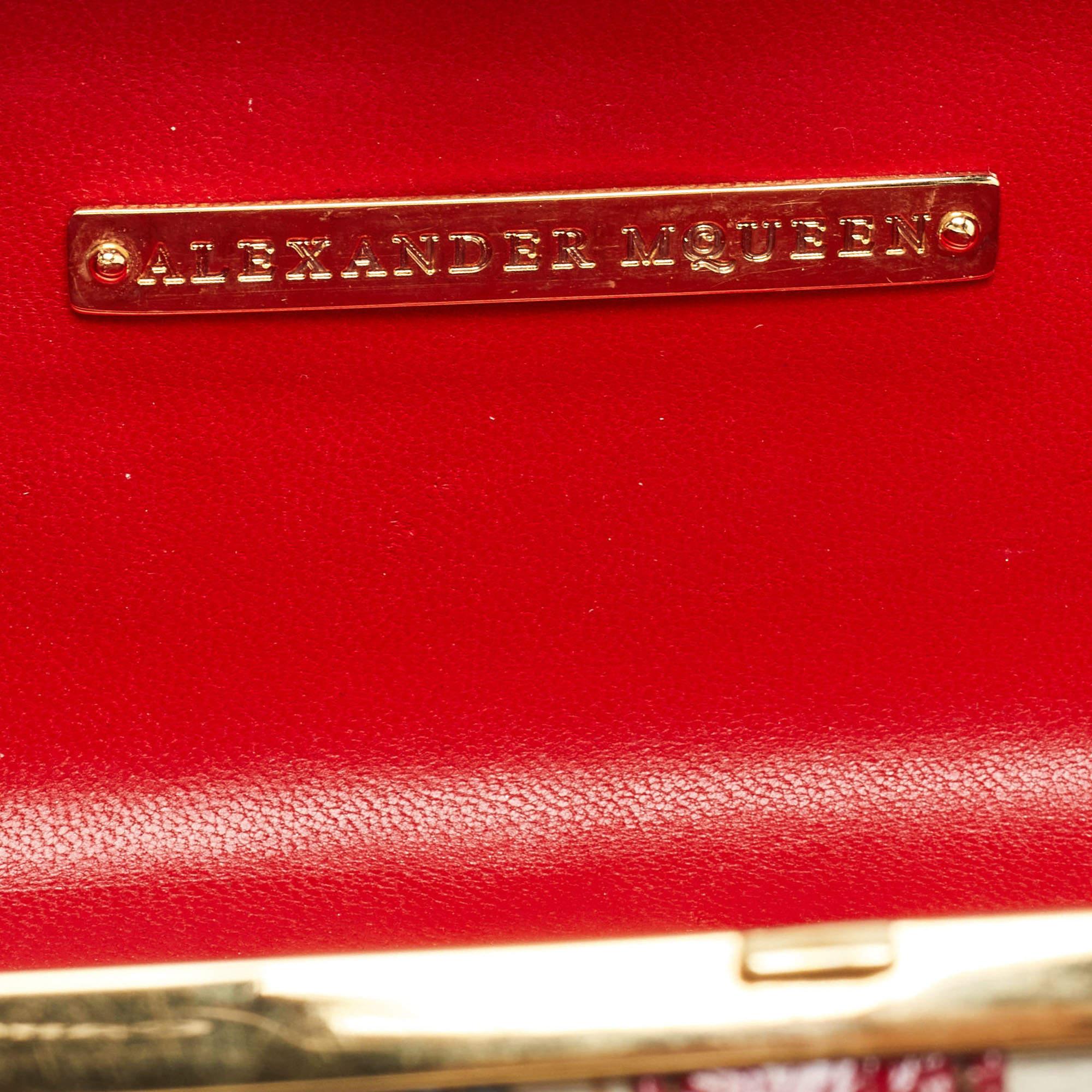 Alexander McQueen Multicolor Leather Britannia Skull Box Clutch 4