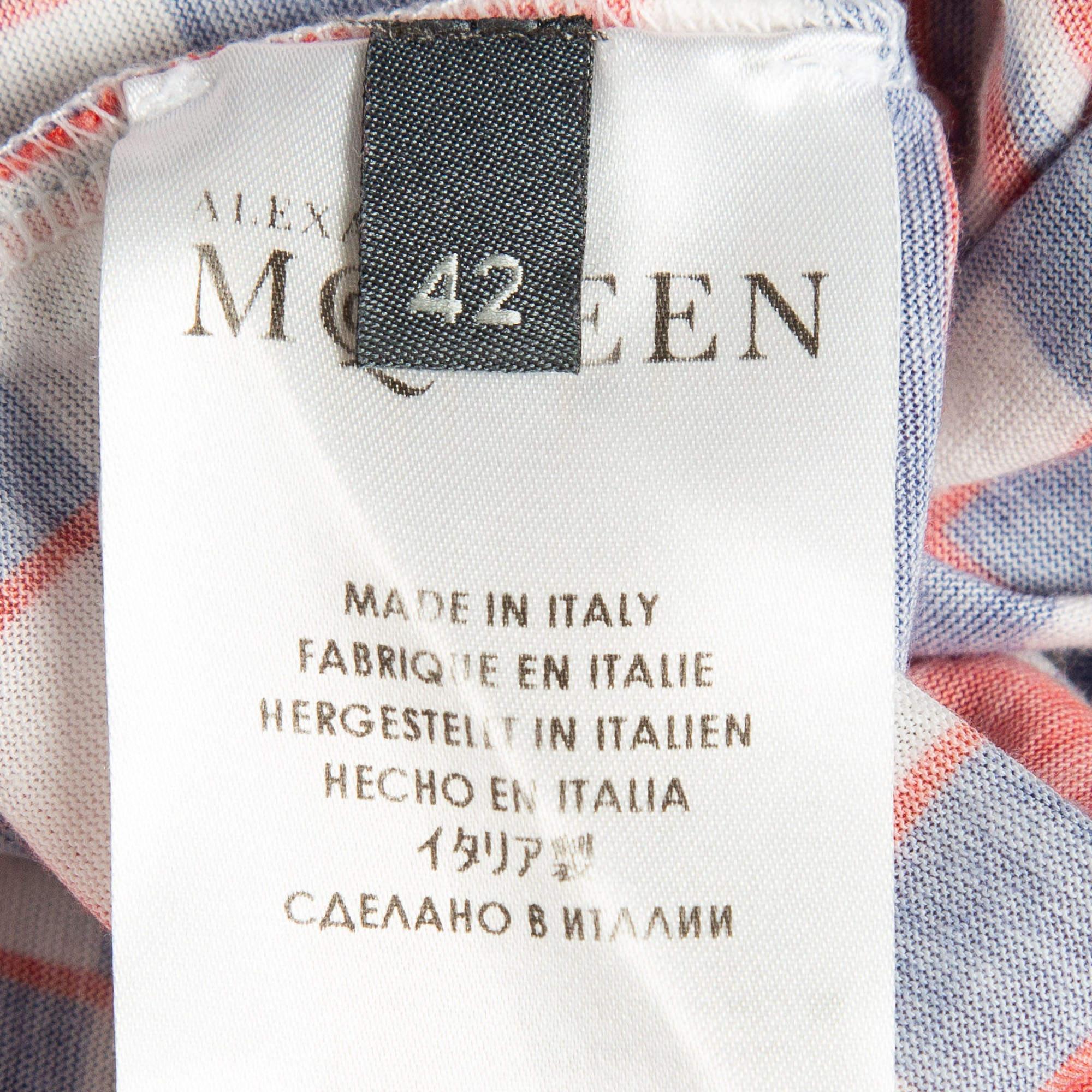 Alexander McQueen - Maglietta girocollo con stampa teschio multicolore M. T. I. in vendita 1