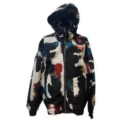 Alexander McQueen Multicolored Graffiti Hooded Wind Jacket Size IT 46