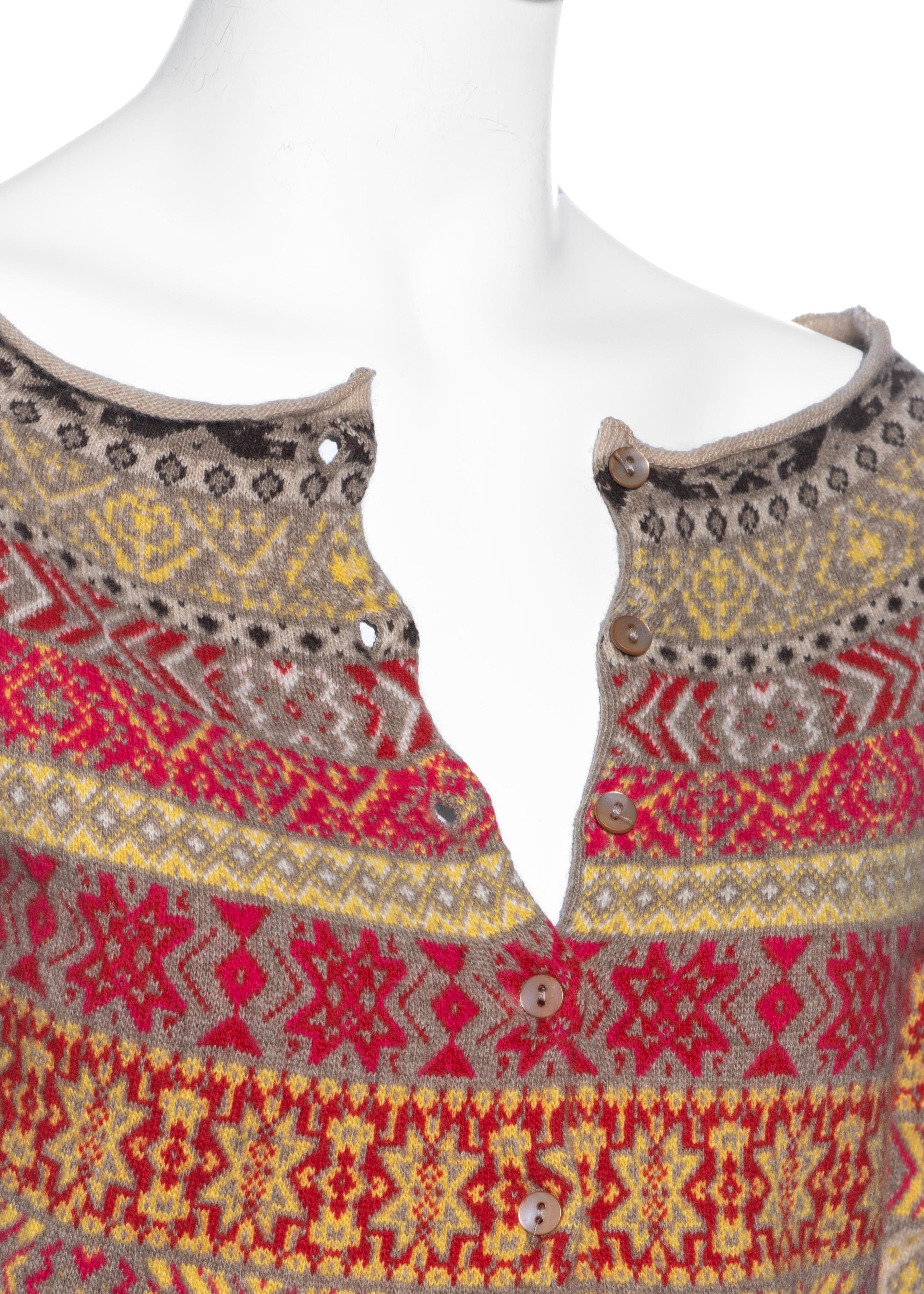 Alexander McQueen multicoloured knitted wool cardigan, fw 2005 1