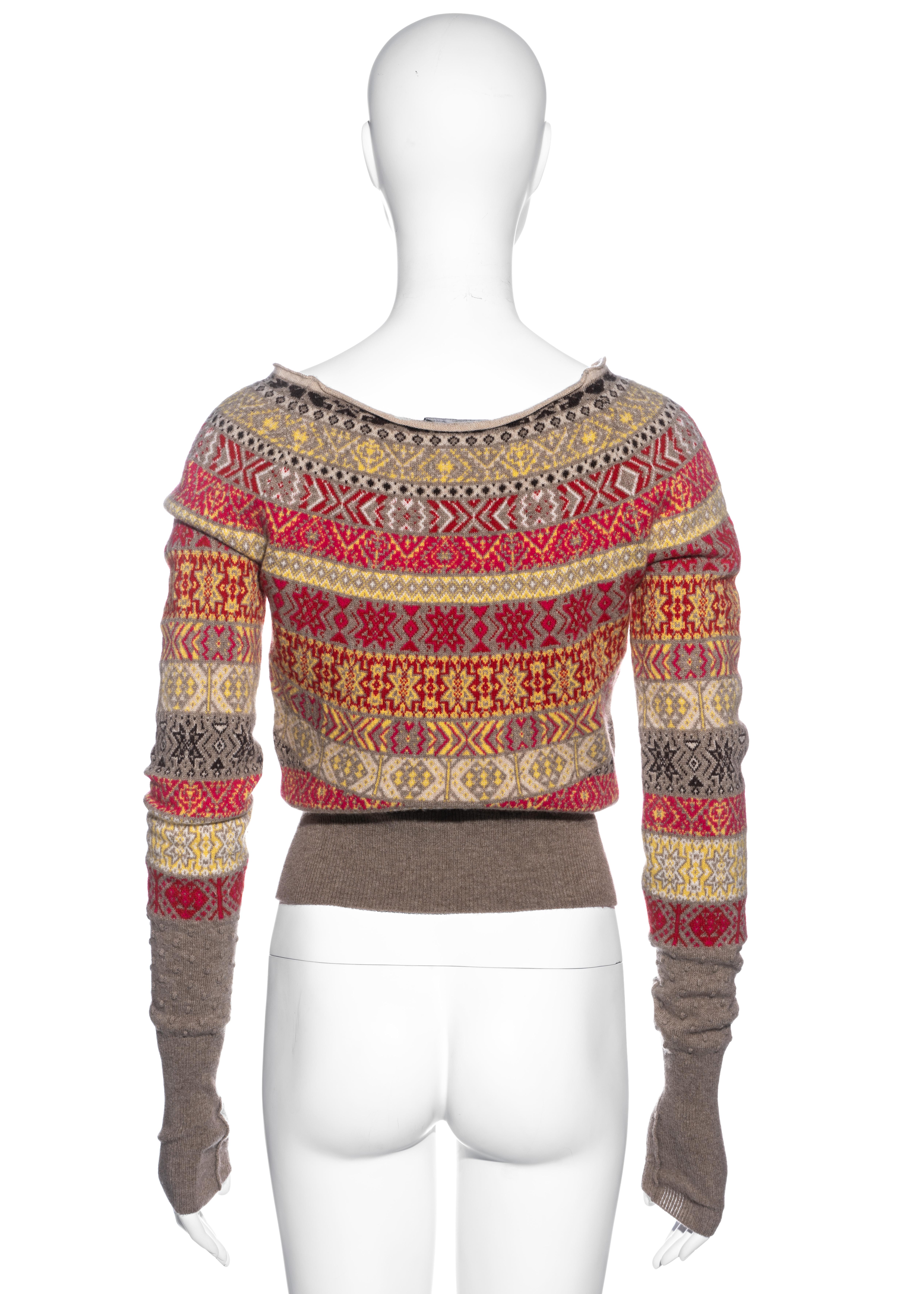Alexander McQueen multicoloured knitted wool cardigan, fw 2005 3