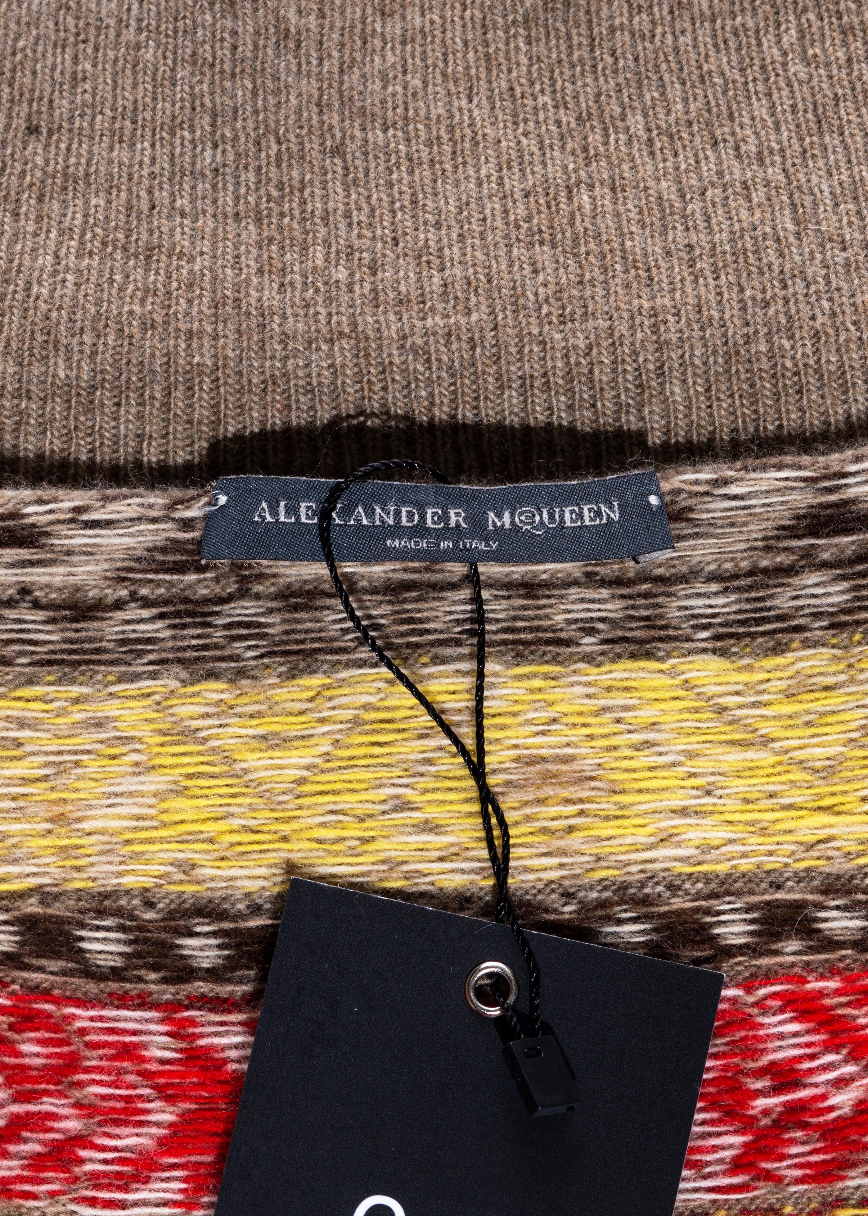 Alexander McQueen multicoloured knitted wool cardigan, fw 2005 4