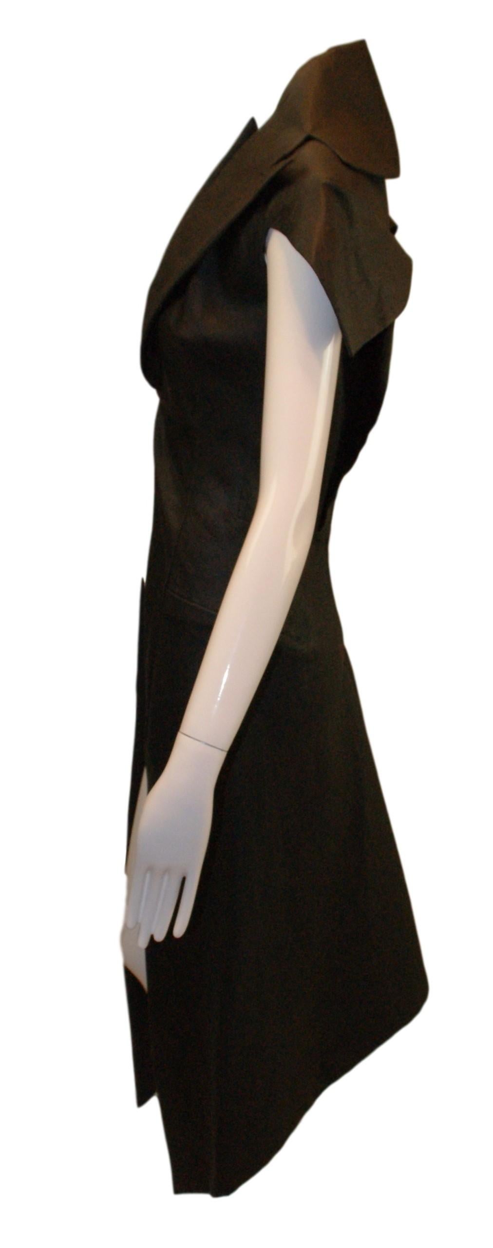Alexander McQueen Museum Savage Beauty Untitled S/S 1999 Resin Black Coat Dress In Good Condition In Yukon, OK