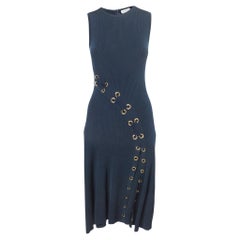 Alexander McQueen Navy Blue Knit Sleeveless Slip Dress M