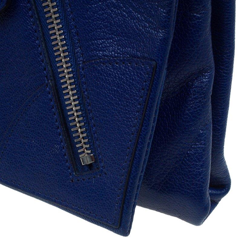 Alexander McQueen Navy Blue Leather Faithful Glove Clutch 5
