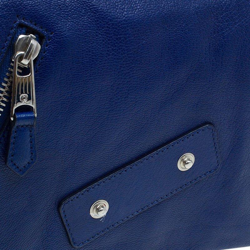 Alexander McQueen Navy Blue Leather Faithful Glove Clutch 6