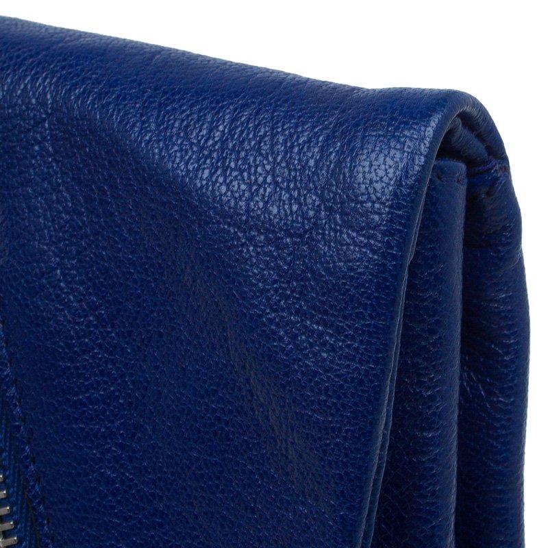Alexander McQueen Navy Blue Leather Faithful Glove Clutch 8