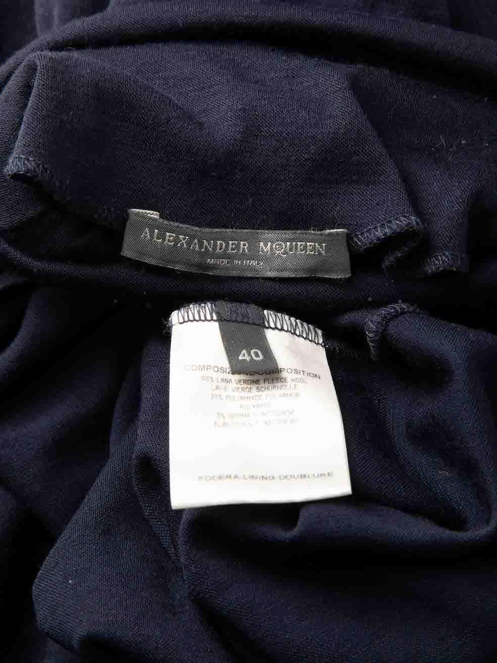 Alexander McQueen Navy Button Detail Turtleneck Top Size S For Sale 2