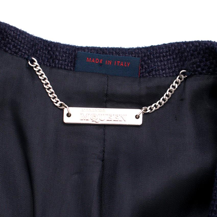 Alexander McQueen Navy Buttoned Blazer - Size US 4 2
