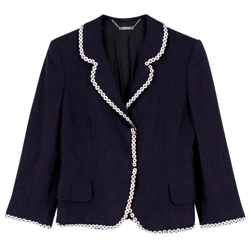 Alexander McQueen Navy Buttoned Blazer - Size US 4