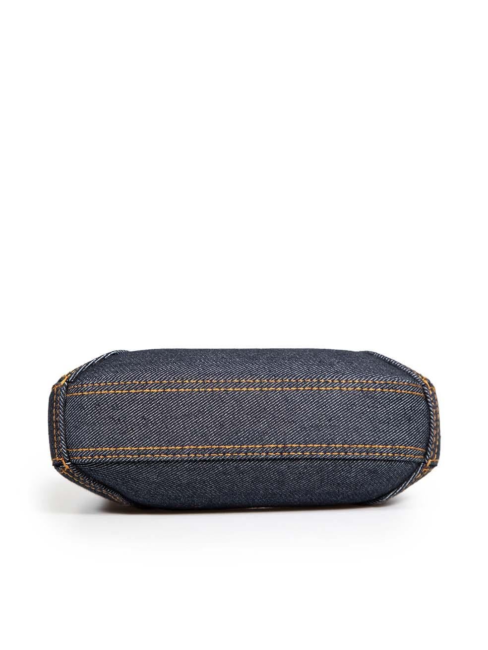 Alexander McQueen Navy Mini The Jewelled Hobo Denim Bag 1