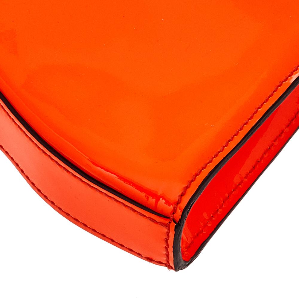 Alexander McQueen Neon Orange Patent Leather Clutch 2