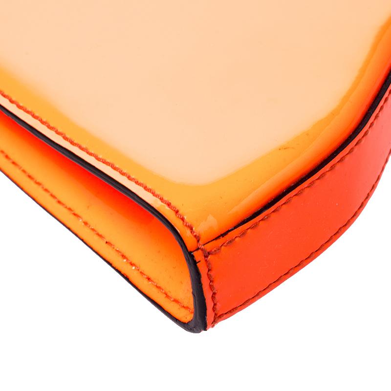 Alexander McQueen Neon Orange Patent Leather Clutch 3