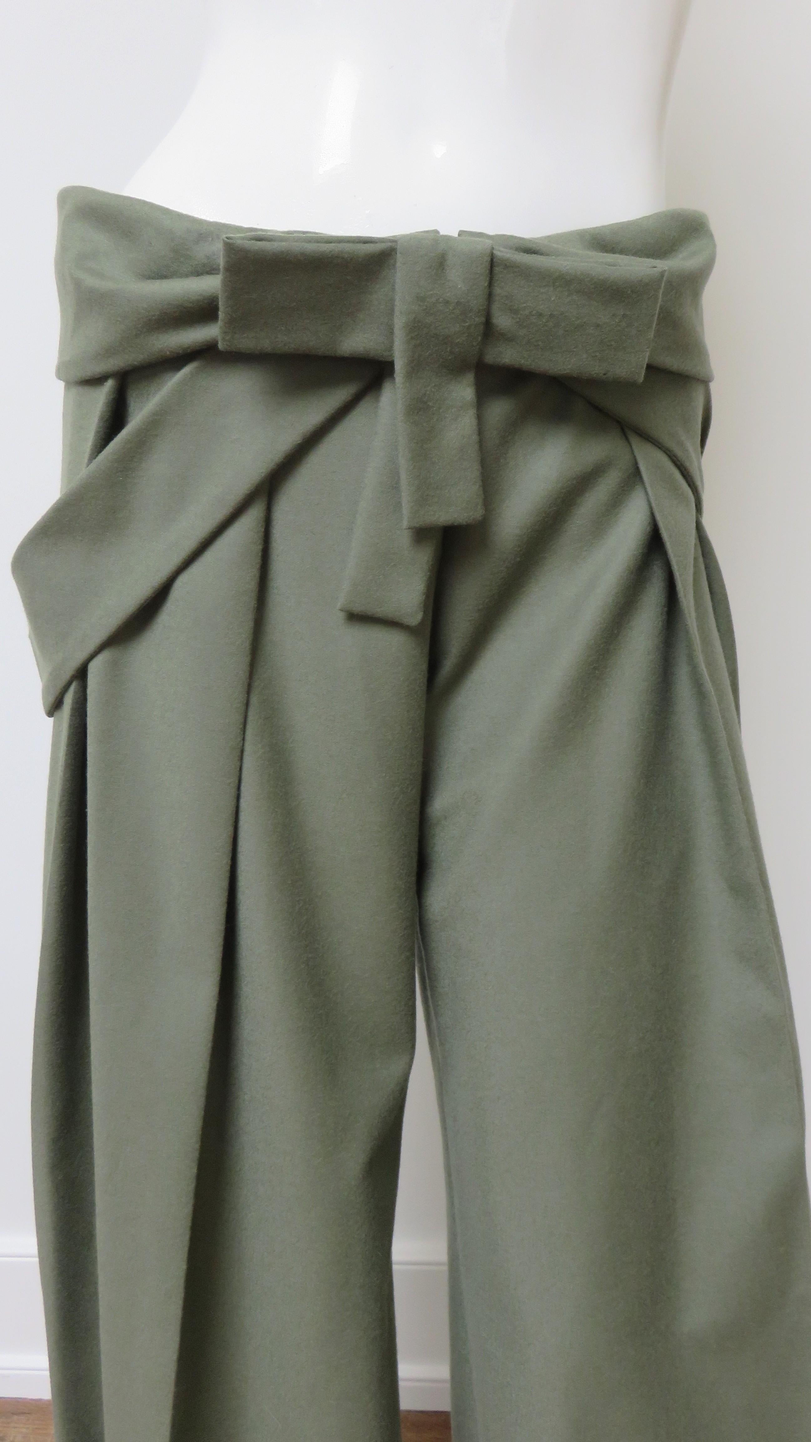 Gray Alexander McQueen New A/W 2004 Cashmere Pants For Sale