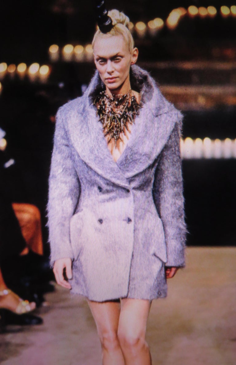 Alexander McQueen New Cashmere Popped Collar Dress A/W 1996 For