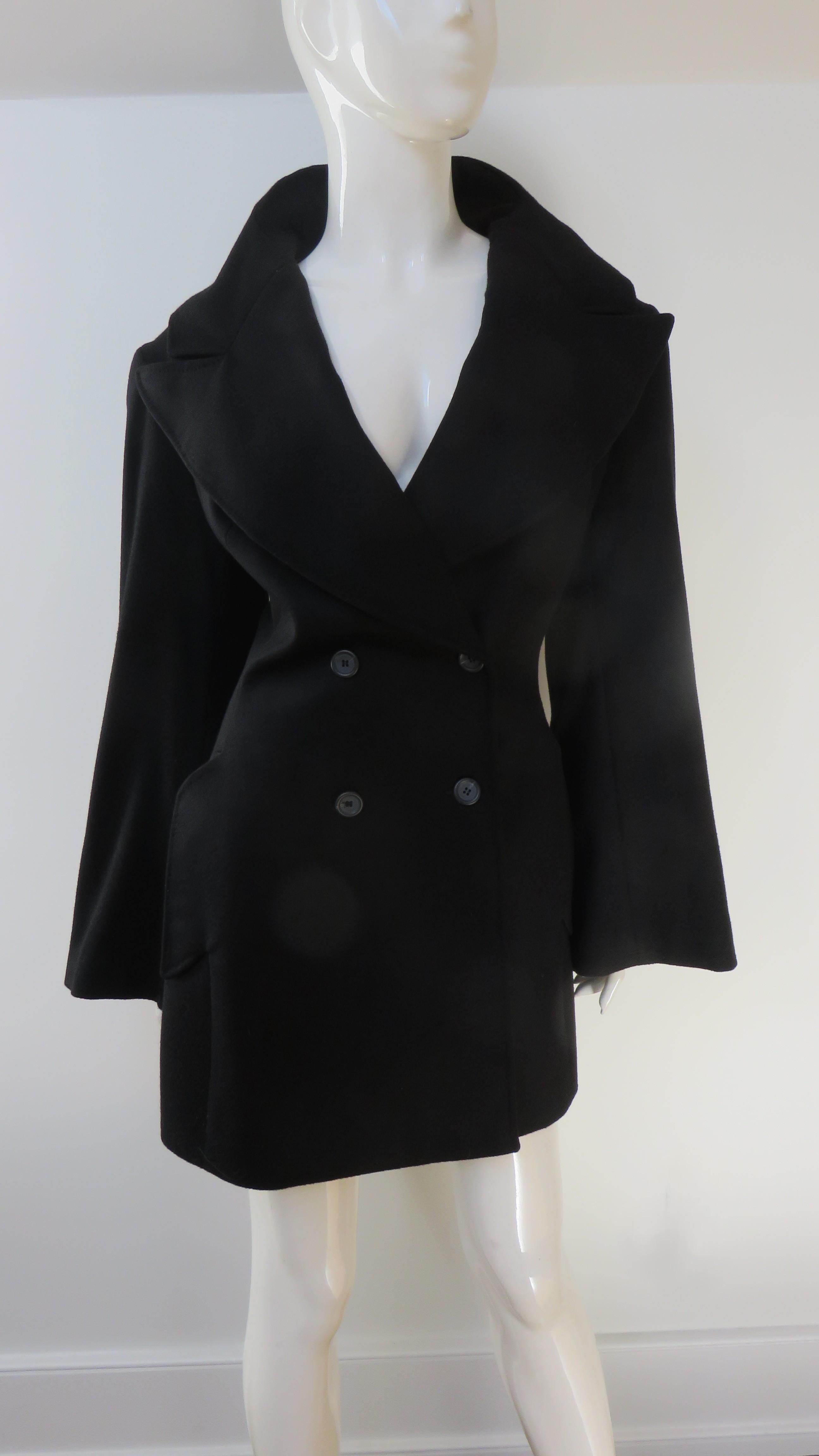 Noir Alexander McQueen Robe à col montant en cachemire A/W 1996 en vente