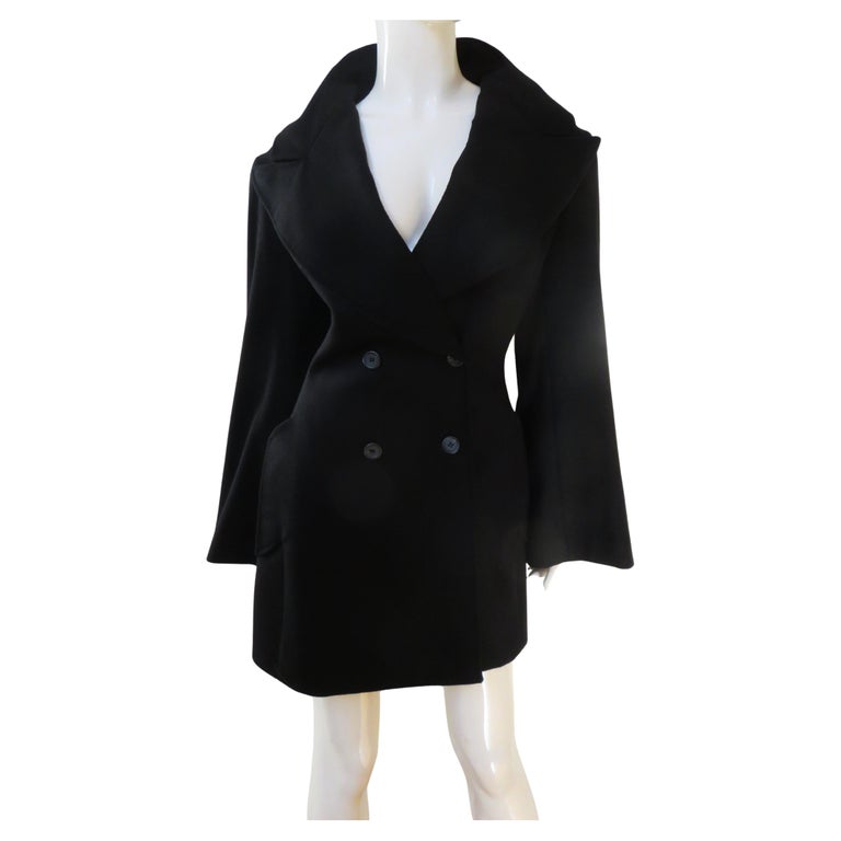black alexander mcqueen coat dress Alexander Mcqueen Wool Blazer Mini Dress - Black