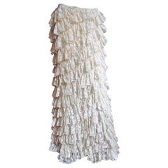 Alexander McQueen New Lace Ruffle Maxi Skirt SS 1999