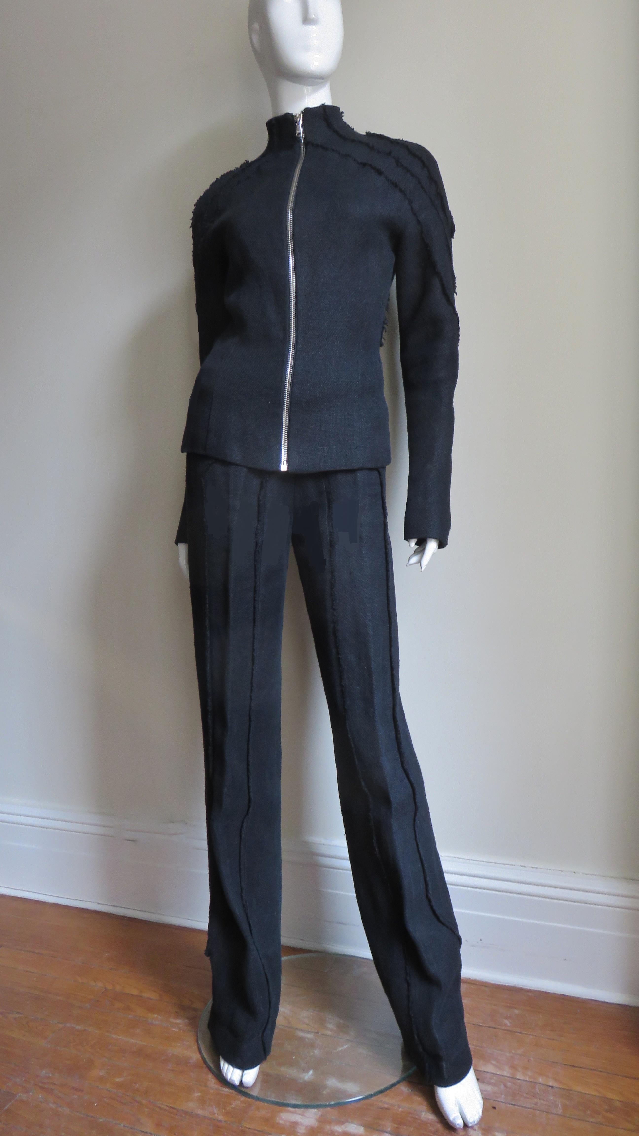 Alexander McQueen - Veste et pantalon à motif marin, travaillées avec soin, A/H 1999 en vente 4