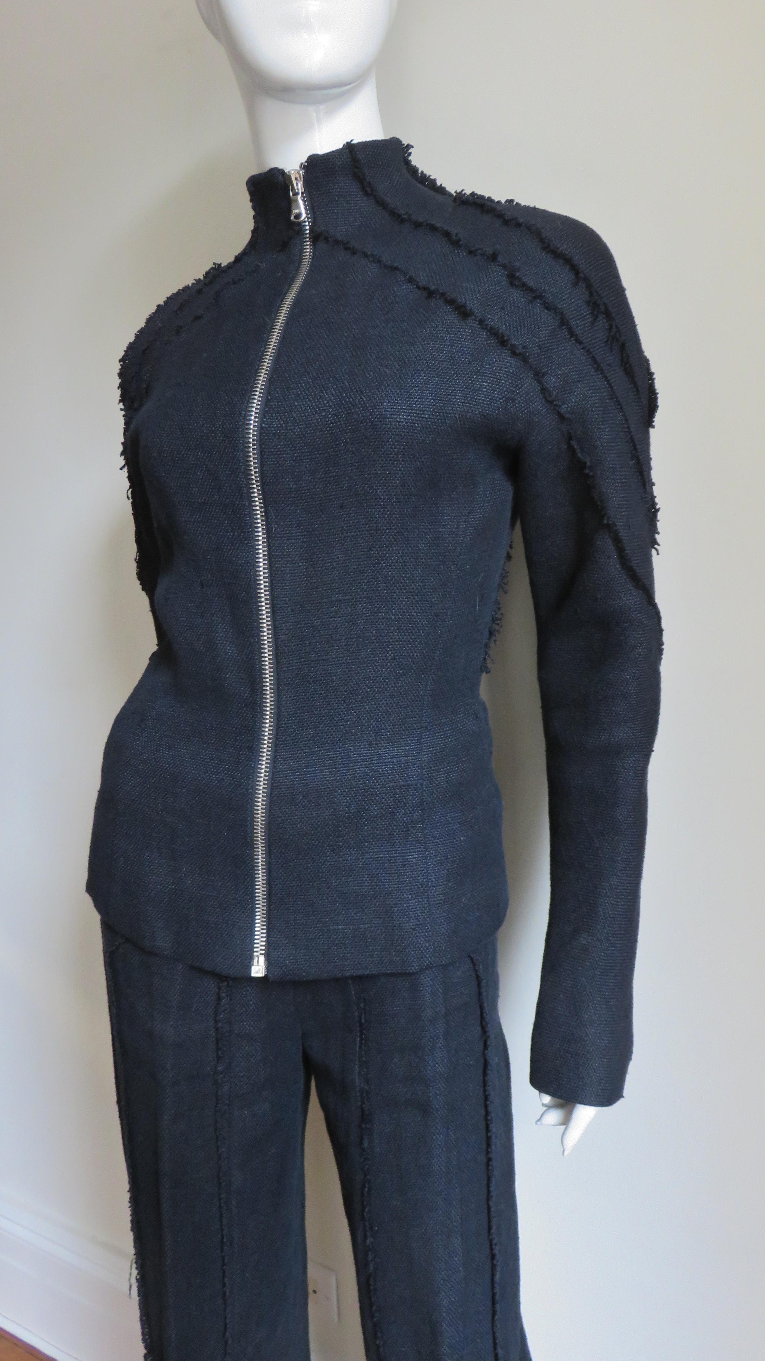 Alexander McQueen - Veste et pantalon à motif marin, travaillées avec soin, A/H 1999 en vente 1