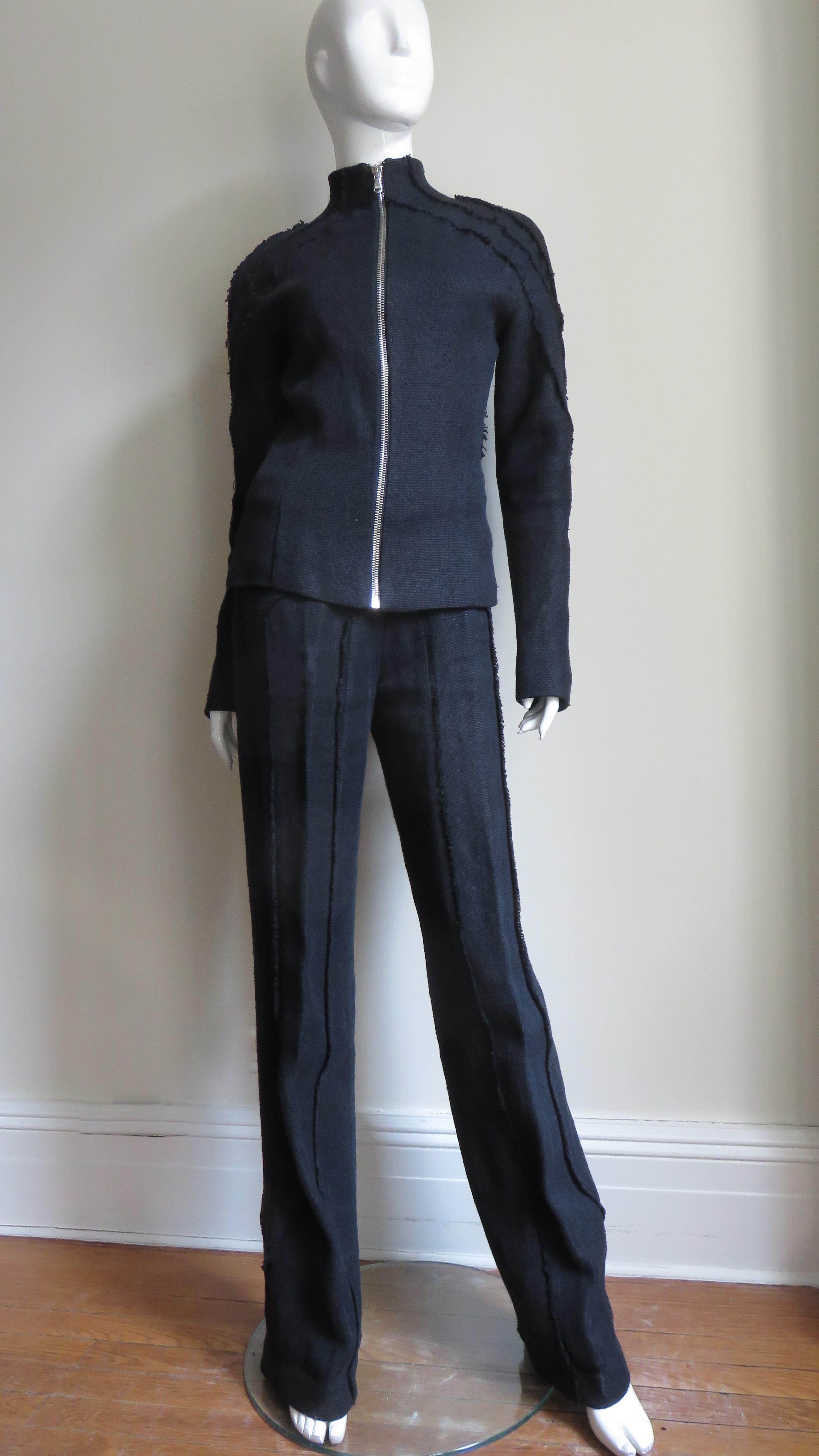 Alexander McQueen - Veste et pantalon à motif marin, travaillées avec soin, A/H 1999 en vente 3