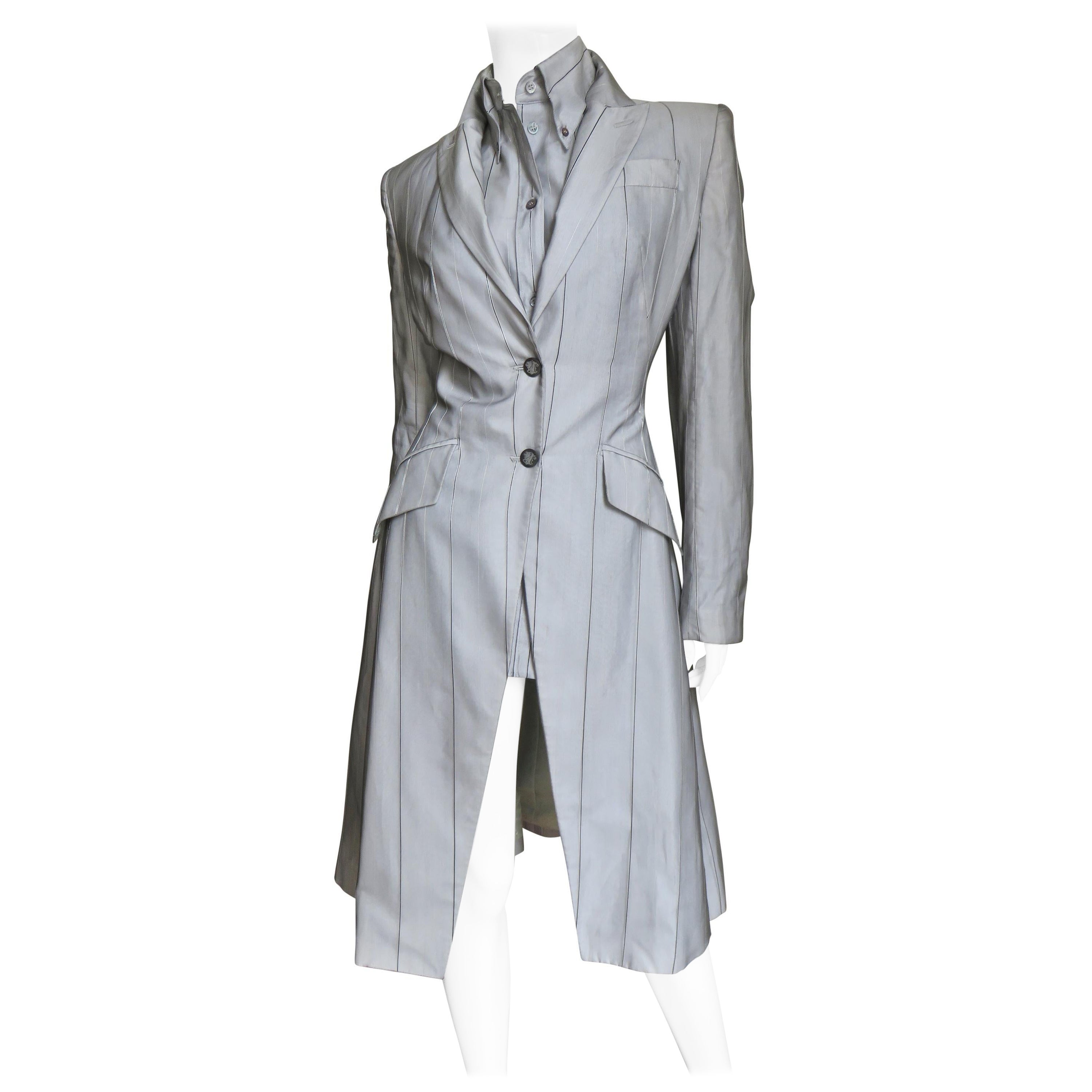 Alexander McQueen New S/S 1999 Silk Shirt and Jacket
