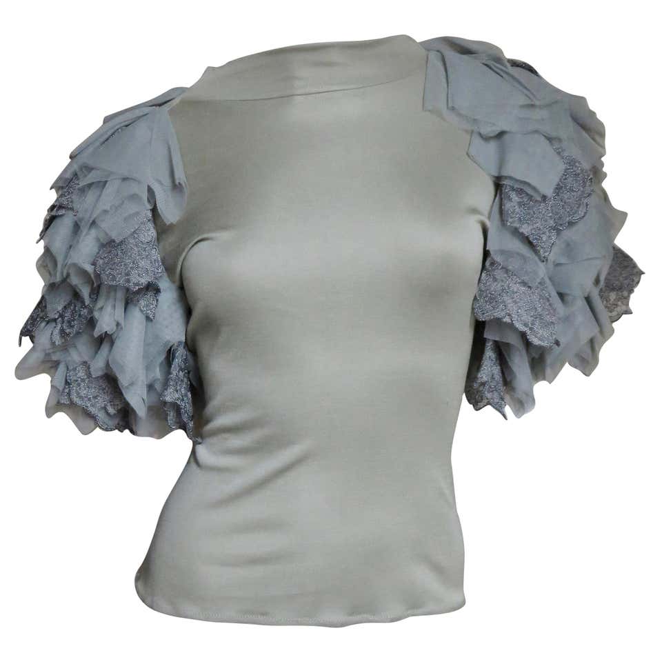 Valentino Hand-Embroidered Beaded Paneled Silk Shell Top For Sale at ...