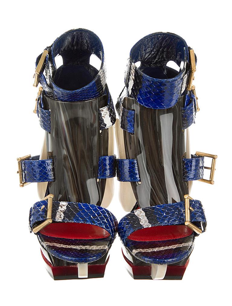 De las mujeres Alexander McQueen NIB Kate Moss, Nicki Minaj Maya Pitón Plataforma Tacones Sandalias en venta