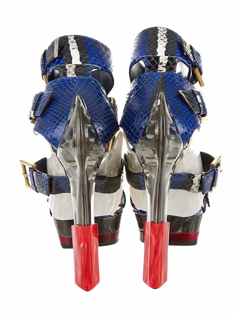 Alexander McQueen NIB Kate Moss, Nicki Minaj Maya Pitón Plataforma Tacones Sandalias en venta 1