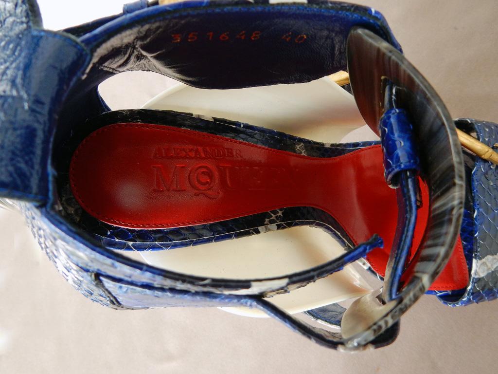 Alexander McQueen NIB Kate Moss, Nicki Minaj Maya Pitón Plataforma Tacones Sandalias en venta 4