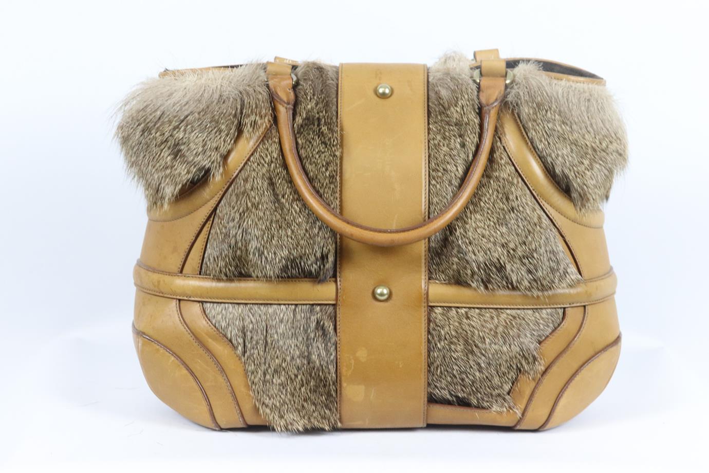 Alexander Mcqueen Novak Fur And Leather Tote Bag In Fair Condition For Sale In London, GB