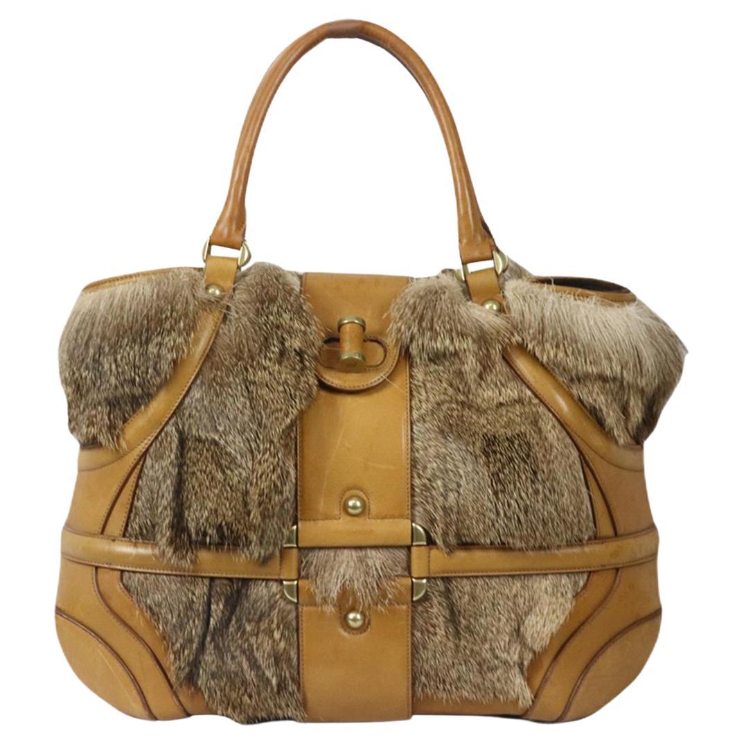 Alexander Mcqueen Novak Fur And Leather Tote Bag