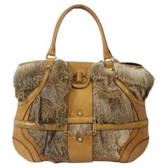 Used Alexander Mcqueen Novak Fur And Leather Tote Bag