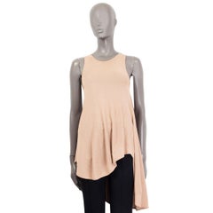 Alexander McQueen nude pink viscose ASYMMETRIC Tank Top Shirt M