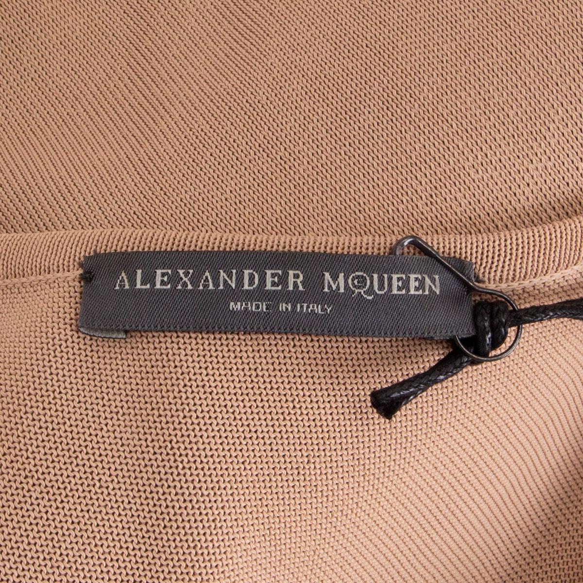Beige Alexander McQueen nude pink viscose ASYMMETRIC Tank Top Shirt M For Sale