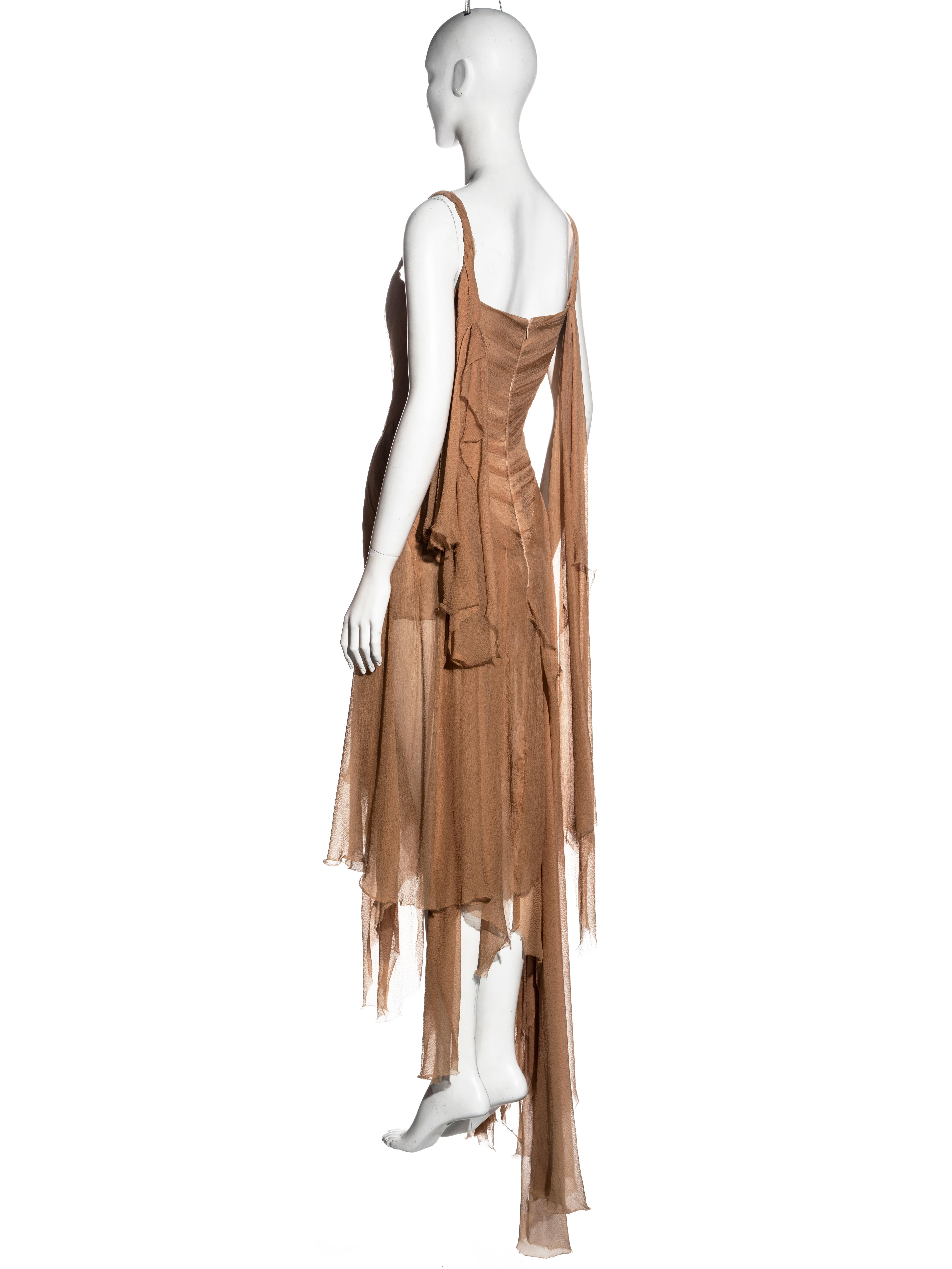 Alexander McQueen nude silk chiffon shipwreck evening dress, ss 2003 For Sale 2