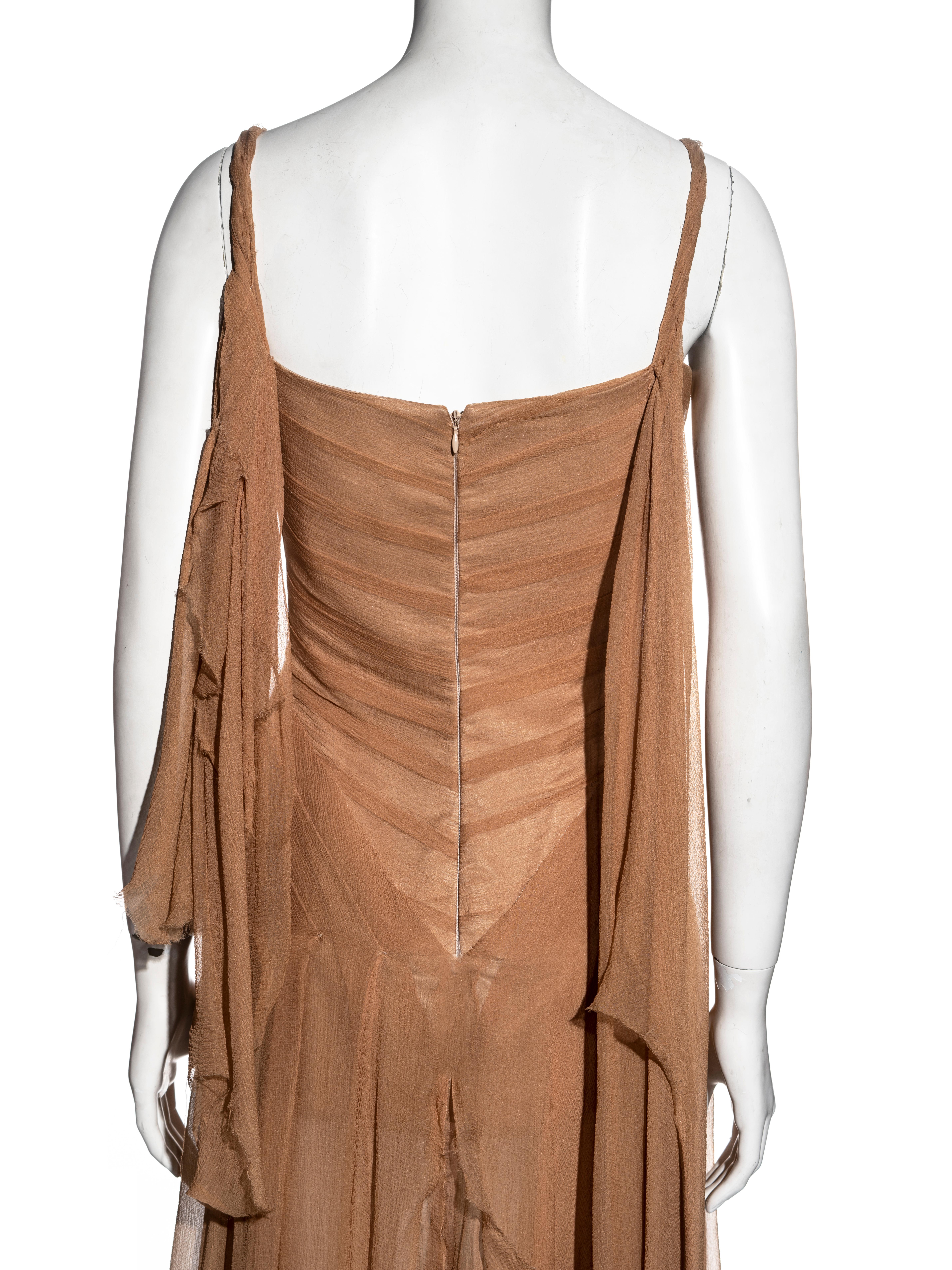 Alexander McQueen nude silk chiffon shipwreck evening dress, ss 2003 For Sale 4