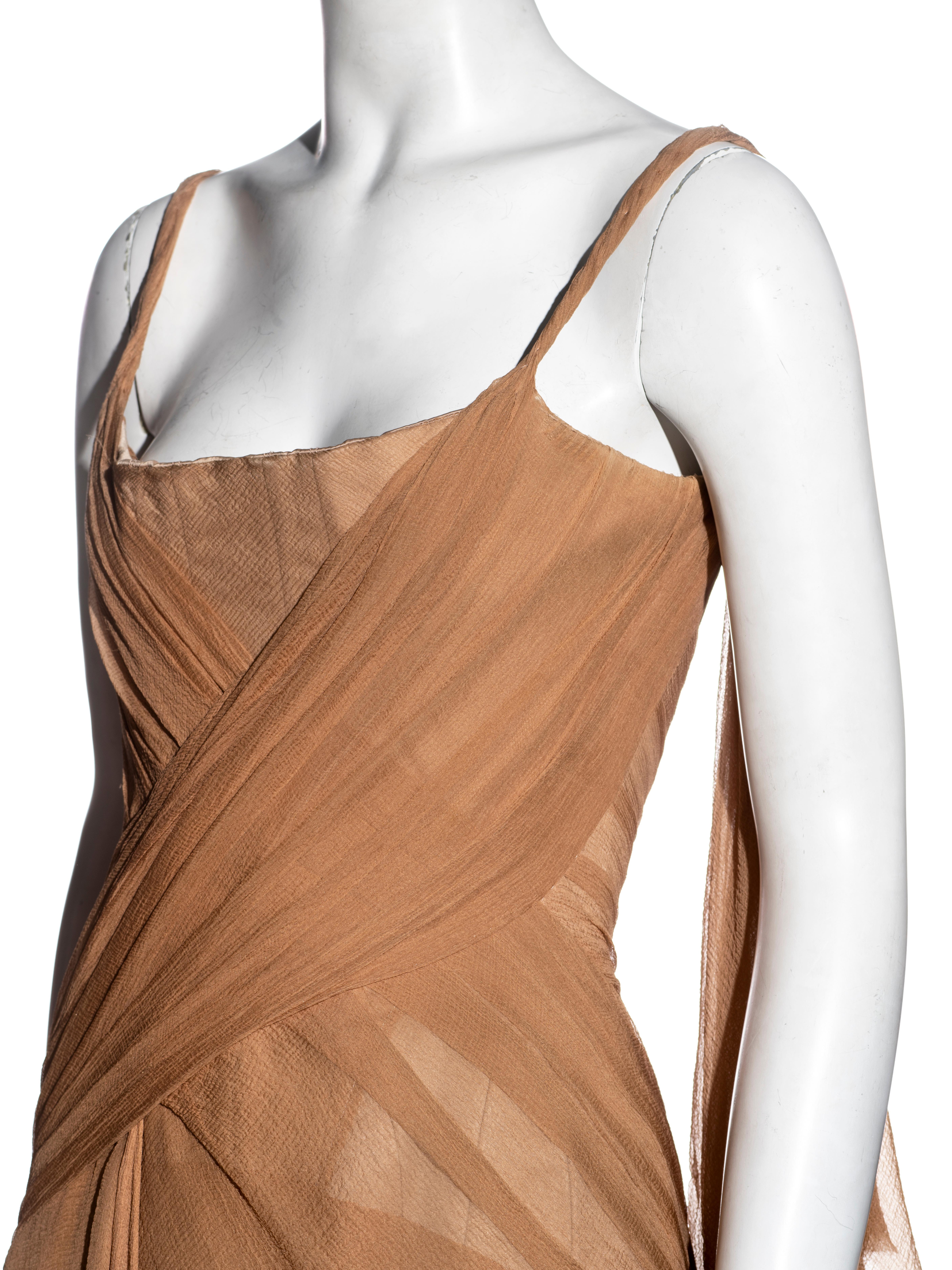 Alexander McQueen nude silk chiffon shipwreck evening dress, ss 2003 For Sale 1