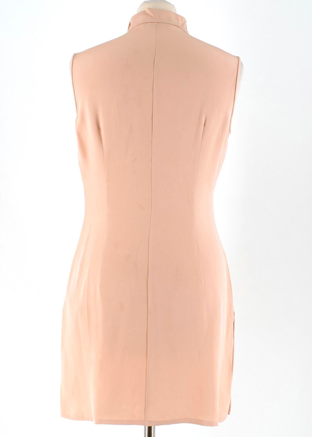 Orange Alexander McQueen Nude Silk Mini Dress IT 40