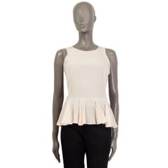 ALEXANDER MCQUEEN nude silk SHEER PEPLUM Sleeveless Shirt Top S