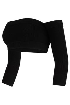 Alexander McQueen Off-Shoulder Black Top