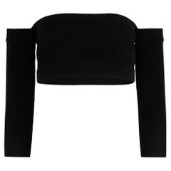 Alexander McQueen Off-Shoulder Black Top