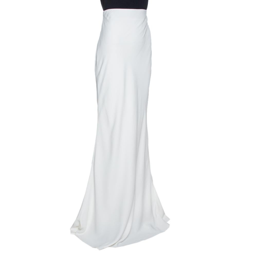 white crepe skirt