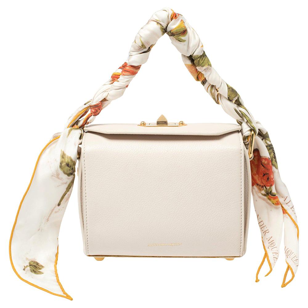 Alexander McQueen Off White Leather Scarf Box 19 Shoulder Bag