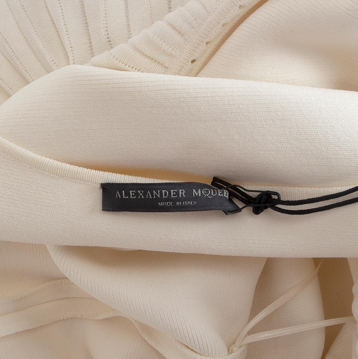ALEXANDER MCQUEEN - Robe à manches longues en viscose blanc cassé S Pour femmes en vente