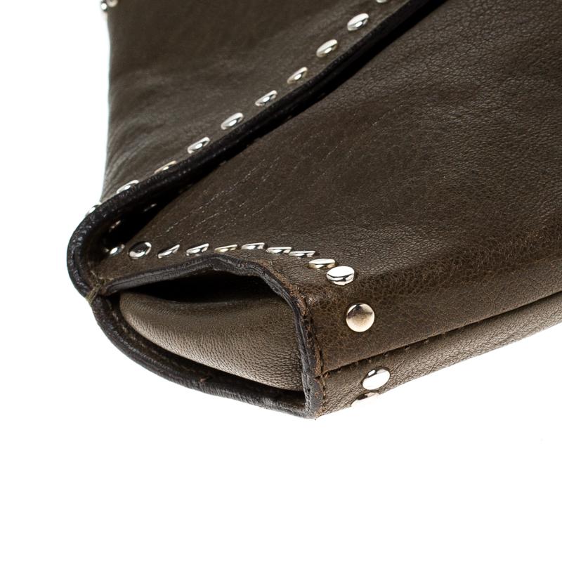 Alexander McQueen Bolso De Manta Mediano De Piel Verde Oliva 4