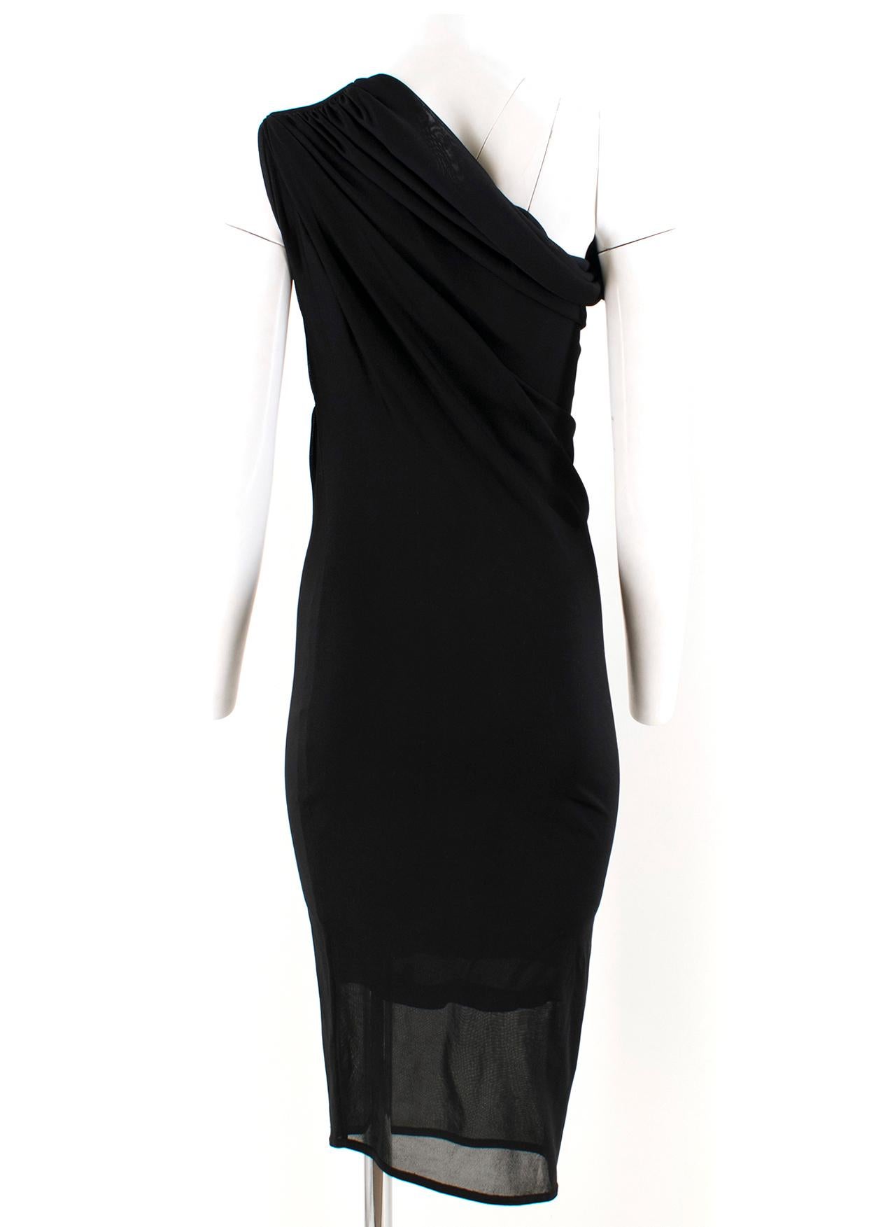 Black  Alexander McQueen one-shoulder midi dress - Size US 4